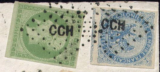 Losange avec lettres identifiant la colonie
