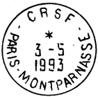 Timbre  date avec mention : C.R.S.F / - PARIS-MONTPARNASSE - / 