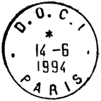 Timbre  date avec mention : D.O.C.I. / - PARIS - / 