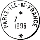Timbre  date avec mention : PARIS-ILE-DE-FRANCE / *