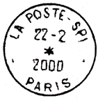Timbre  date avec mention : LA POSTE-SPI / - PARIS - / 