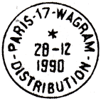 Timbre  date avec mention : PARIS-17-WAGRAM / - DISTRIBUTION -
