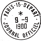 Timbre  date avec mention : PARIS-15-DEPART / - JOURNAL OFFICIEL -