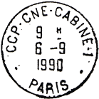 Timbre  date avec mention : CCP-CNE-CABINE-1 / - PARIS - / 