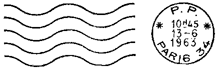 Oblitération mécanique de Parias 5 lignes ondulées avec timbre à date à droite avec mention PP