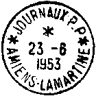 Timbre  date au type 04 avec lettres PP et nom de ville
