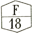Marque accessoire hexagonale avec mention : F 18