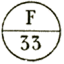 Marque accessoire ronde avec mention : F 33