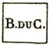 Marque carre  avec mention B DU C (Bureau du Carrousel)