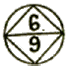 Marque circulaire de facteur avec deux chiffres et trait