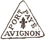 Marque de port pay d'Avignon avec mention : PORT PAYE AVIGNON / 