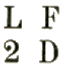 Marque LF avec numéro de 2 à 9 et D