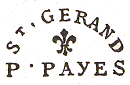 Marque linaire de port pay de St Gerand avec mention : St GERAND P . PAYES / 