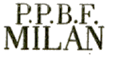 Marque linaire avec mention : PPBF MILAN / 