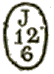 Marque ovale de facteur avec lettre et deux chiffres