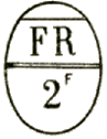 Marque ovale avec mention : FR 2f / 
