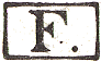 Marque rectangulaire avec lettre F