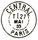 Timbre  date au type 84 avec ville et lettre T