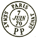 Timbre  date avec mention : PARIS SENAT PP SENAT / 