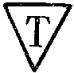 Lettre T dans un triangle