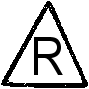 Triangle avec lettre R