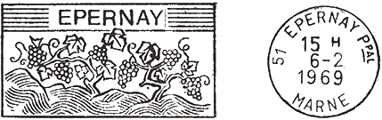 Oblitrations mcaniques illustres de 1965 (timbre  date avec nom de dpartement et numro) / 