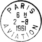 Timbre  date au type A7 avec mention : PARIS / AVIATION / 
