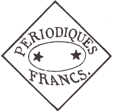 Marque triangulaire avec mention PERIODI. FRANCS et deux étoiles au centre