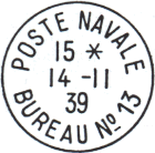 Timbre  date de la poste navale au type 04