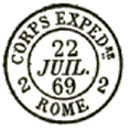 Timbre à date au type 15 avec mention : CORPS EXPEDre ROME