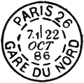 Timbre  date au type 84 ou A1 avec numro de section de leve  cot de la leve