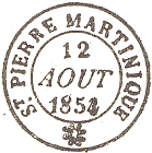 Timbre  date circulaire avec fleuron nom de ville et mention : MARTINIQUE