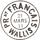 Timbre  date circulaire avec mention PRat FRANCAIS WALLIS (Protectorat Franais Wallis) / 