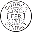 Timbre à date espagnol avec mention : CORREO / (CENTRAL)