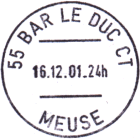 Les timbres  date des oblitrations mcaniques - Timbre  date avec lignes horizontales