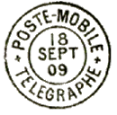 Timbre  date avec mention : POSTE MOBILE TELEGRAPHE / 