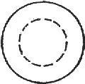 Cercle plein et cercle avec tirets / 