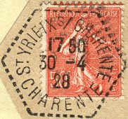 Timbre à date de la poste rurale au type F4