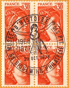 Timbre à date de 1978 du musée postal de Riquewihr
