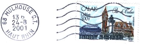 Les timbres à date des oblitérations mécaniques - Timbre à date avec mention CT (Centre de Tri)