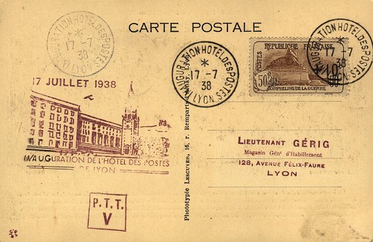 Inauguration de l'hôtel des postes Lyon