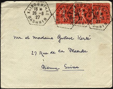 Timbre à date de la poste rurale au type F4