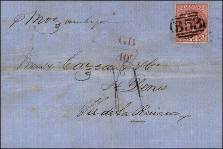 Marque ronde ou ovale avec lettres GB et valeur