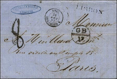 Marque ronde ou ovale avec lettres GB et valeur