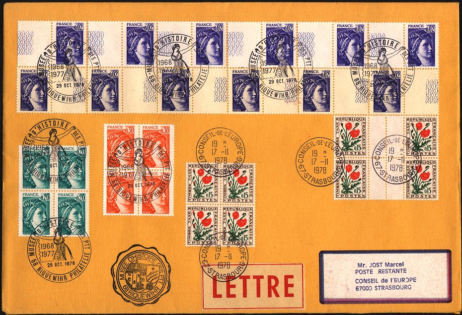 Timbre à date de 1978 du musée postal de Riquewihr