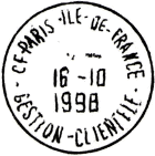 Timbre  date avec mention : CF-PARIS-ILE-DE-FRANCE / - GESTION CLIENTELE -