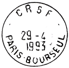 Timbre à date avec mention : C.R.S.F / - PARIS-BOURSEUL -