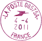 Timbre  date avec logo de la Poste et code ROC / 