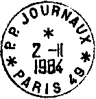 Timbre  date au type 04 avec mention PP JOURNAUX PARIS avec numros ordre