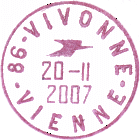 Timbre à date avec logo de la Poste